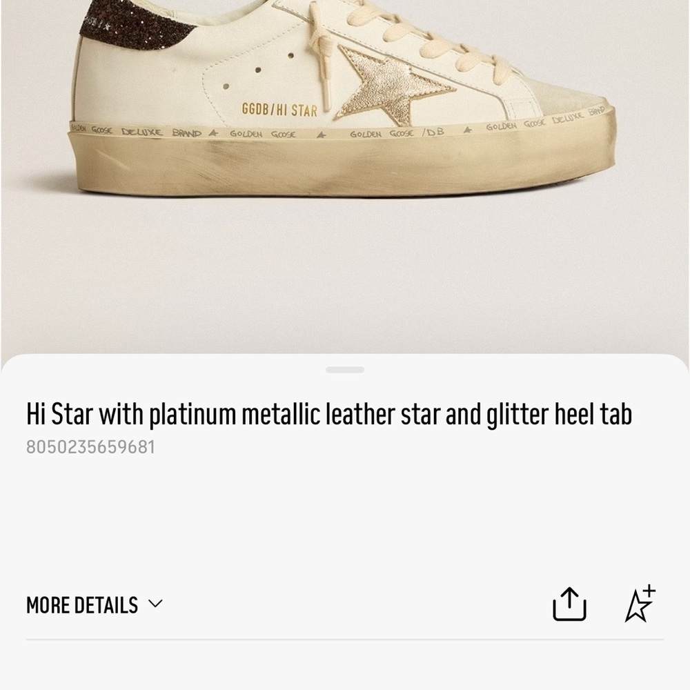 Golden Goose Hi Star Sneakers with Gold Star and Glitter Heel